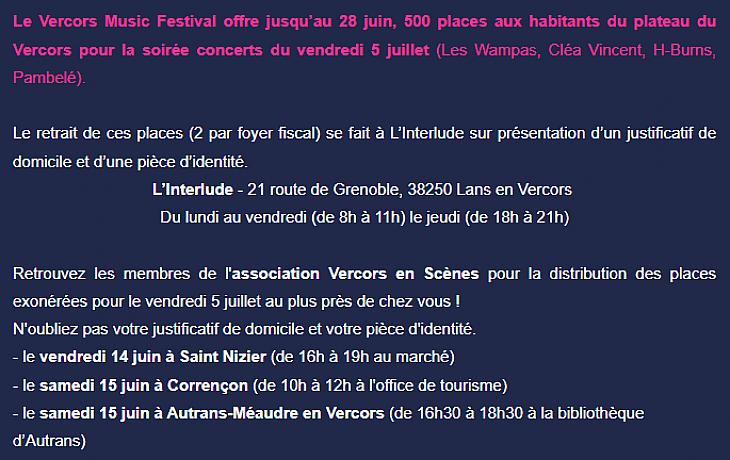 Rendez-vous du 5 au 7 juillet pour f&ecirc;ter la 10e &eacute;dition du Vercors Music Festival !